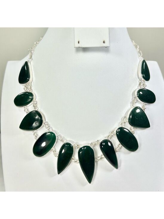 Jewelry - Jadeite 925 Large Gemstone Necklace ONLY